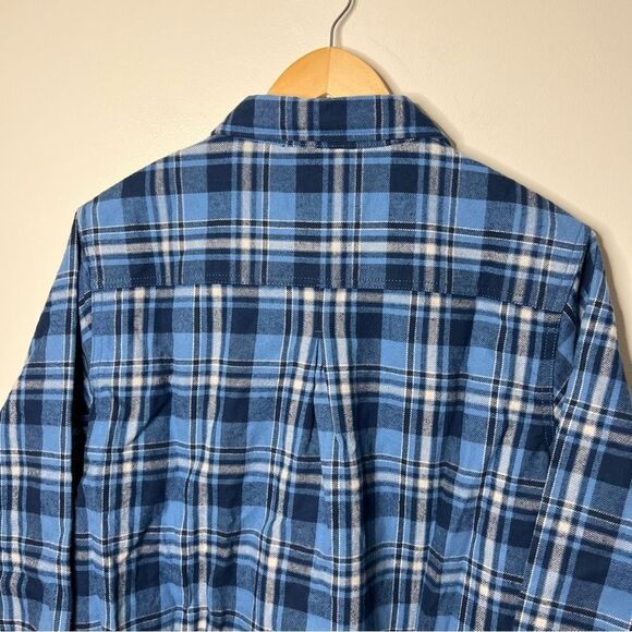 Women’s 2X Wolverine NWT Blue Flannel Button Up Top 🏷 w/hand pockets Bluebell - Picture 6 of 16